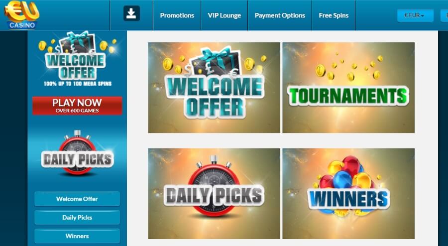EUcasino - New Promo Offer Every Day