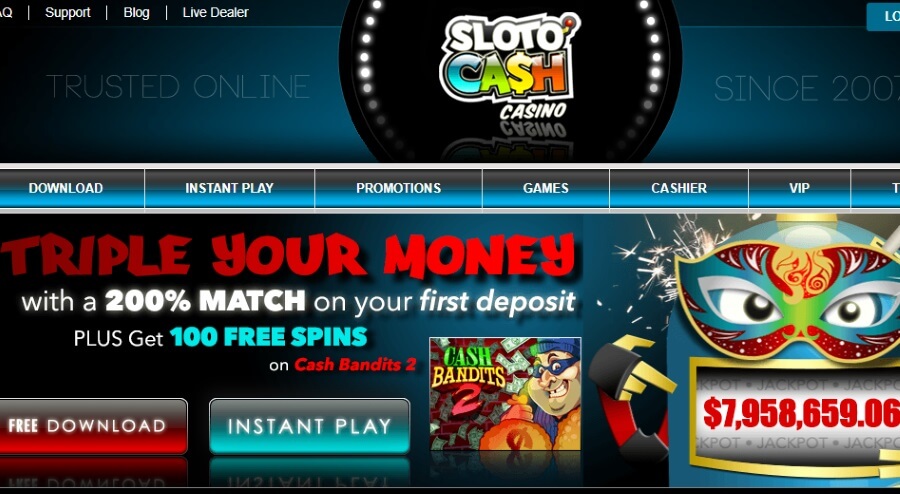 Sloto'Cash Homepage Welcome